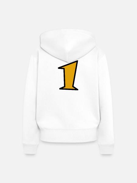 1. 1 JAHR - Frauen Premium Bio Zip Hoodie - Weiß