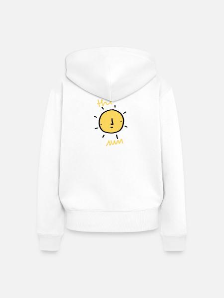 Minimalistische Sonnengesicht Illustration - Frauen Premium Bio Zip Hoodie - Weiß