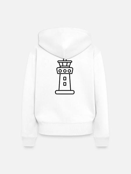 Kontrollturm - Frauen Premium Bio Zip Hoodie - Weiß
