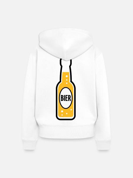 Bierflasche (Bier / Bierchen / POS 2C) - Frauen Premium Bio Zip Hoodie - Weiß
