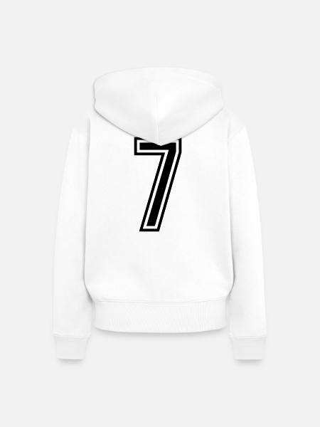 7 Zahl symbol - Frauen Premium Bio Zip Hoodie - Weiß