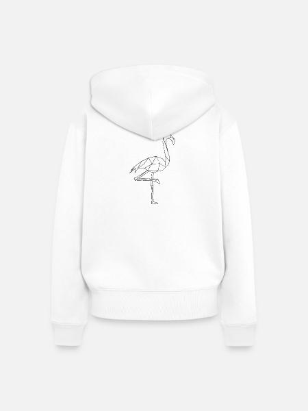 Flamingo Geometrisch - Frauen Premium Bio Zip Hoodie - Weiß