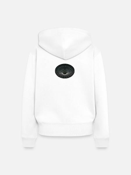 Vortex-Gitter Wurmloch - Frauen Premium Bio Zip Hoodie - Weiß