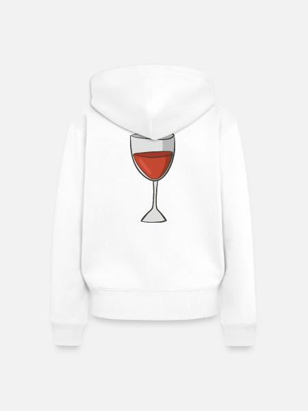 rotwein - Frauen Premium Bio Zip Hoodie - Weiß
