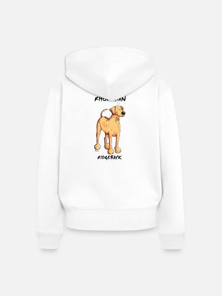 Funny Rhodesian Ridgeback - Frauen Premium Bio Zip Hoodie - Weiß
