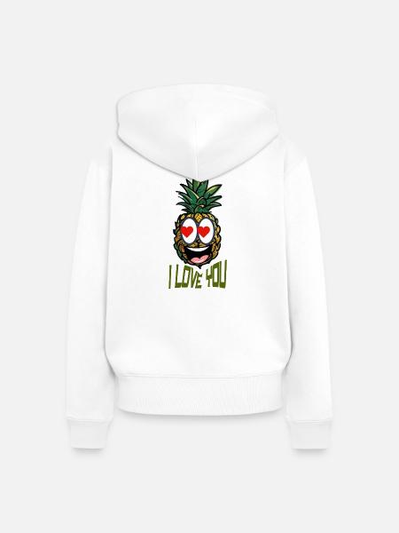 ICH LIEBE DICH - Frauen Premium Bio Zip Hoodie - Weiß