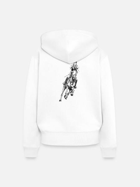 Reiter - Frauen Premium Bio Zip Hoodie - Weiß