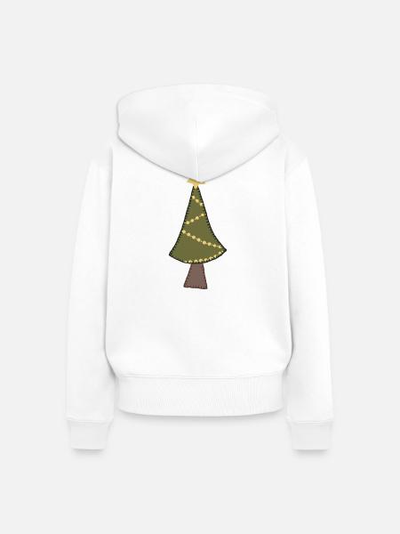 Weihnachtsbaum - Frauen Premium Bio Zip Hoodie - Weiß