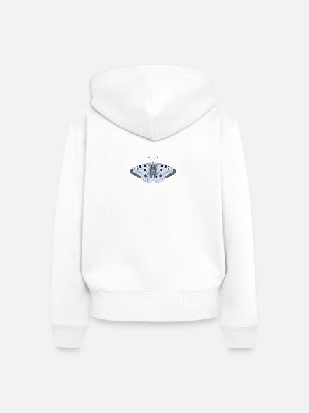 Schmetterlinge: Der rote Apollo - Frauen Premium Bio Zip Hoodie - Weiß