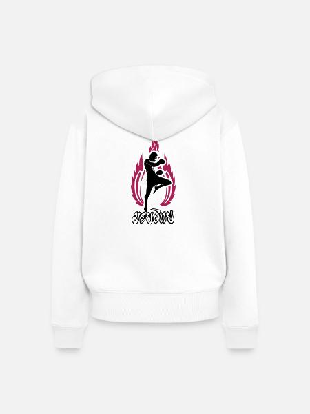 MuayThai - Frauen Premium Bio Zip Hoodie - Weiß