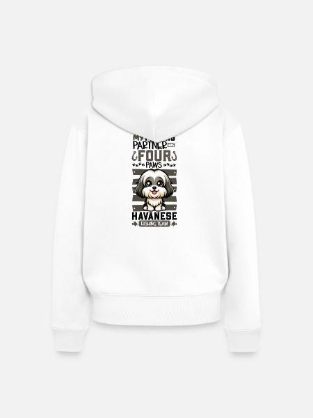 Angeln und Himalaya Schäferhund - Frauen Premium Bio Zip Hoodie - Weiß