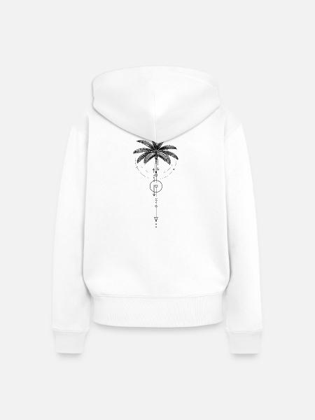 Wanderlust - Frauen Premium Bio Zip Hoodie - Weiß