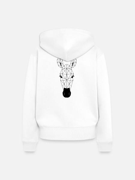 Zebra Polygon - Frauen Premium Bio Zip Hoodie - Weiß