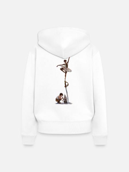 The Dance of Imagination - Frauen Premium Bio Zip Hoodie - Weiß