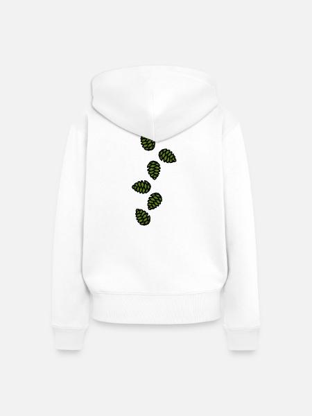 Tannenzapfen Symbol - Frauen Premium Bio Zip Hoodie - Weiß