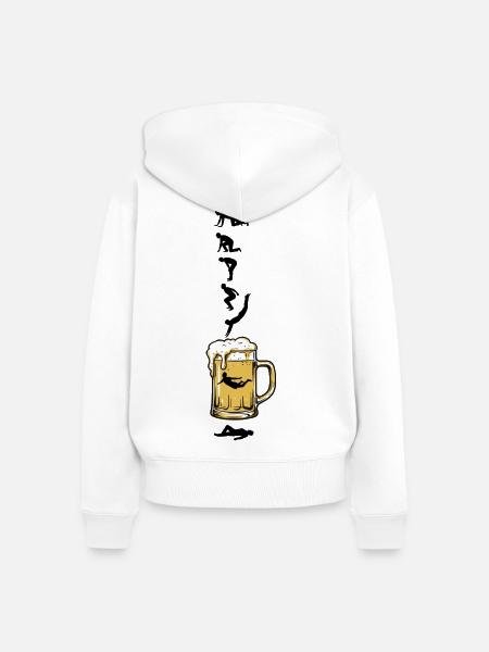 Bier Woche | Evolution | Bierglas | Saufen - Frauen Premium Bio Zip Hoodie - Weiß