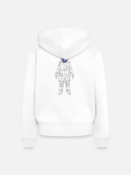 Violetter Nebelastronaut - Frauen Premium Bio Zip Hoodie - Weiß