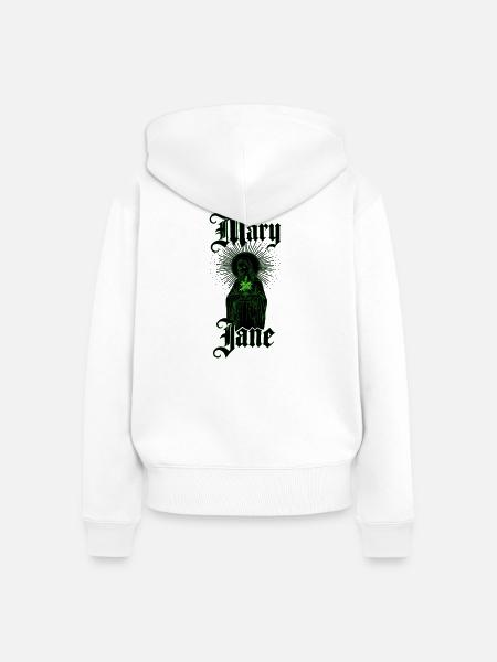 Mary_color_green_nowe1 - Frauen Premium Bio Zip Hoodie - Weiß