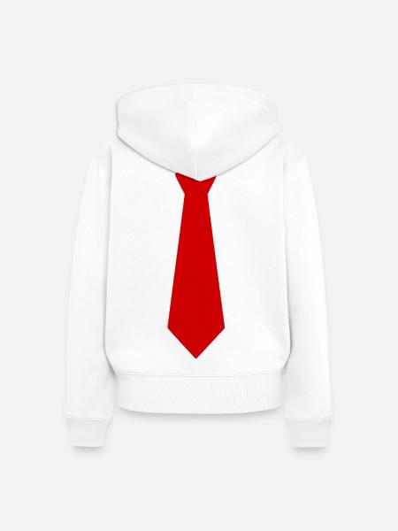 Rote Krawatte - Frauen Premium Bio Zip Hoodie - Weiß