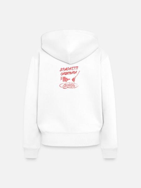 Spaghetti Carbonara Recipe - Frauen Premium Bio Zip Hoodie - Weiß