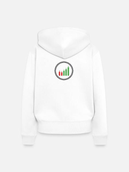 Wachstum & Erfolg | Finanzen & Aktien Chart - Frauen Premium Bio Zip Hoodie - Weiß