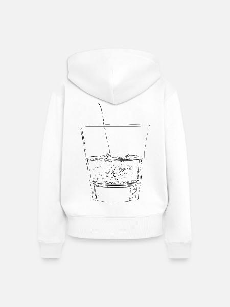 Wasserglas dunkel - Frauen Premium Bio Zip Hoodie - Weiß