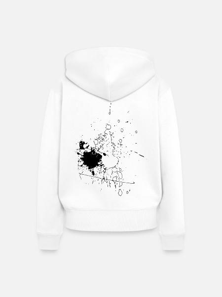 Farbtropfen - Linie / schwarz - Frauen Premium Bio Zip Hoodie - Weiß