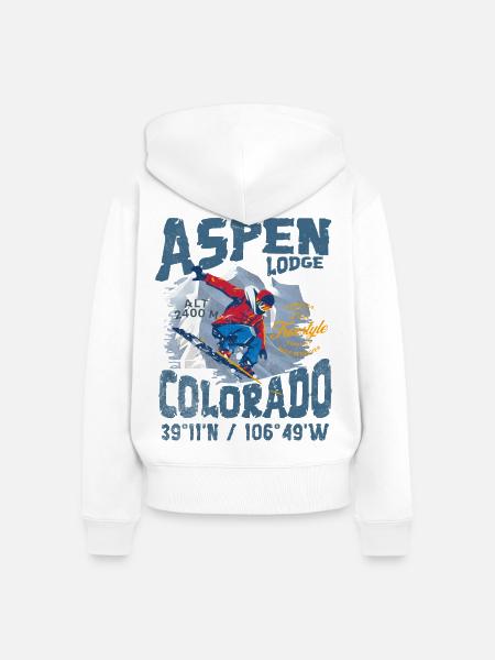 Aspen Lodge Freestyle - Frauen Premium Bio Zip Hoodie - Weiß