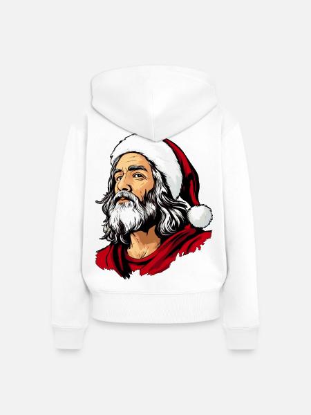 Weihnachten Jesus - Frauen Premium Bio Zip Hoodie - Weiß