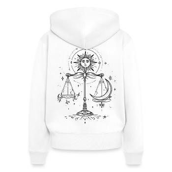 mystical Libra - Women's Premium Organic Zip Hoodie - white - Back - AI Model Female 172 light (172cm)