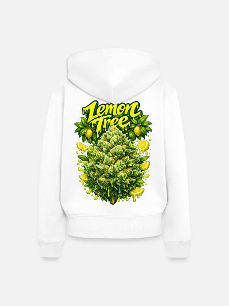 Zitronenbaum-Graffiti-Kunstdruck - Frauen Premium Bio Zip Hoodie - Weiß