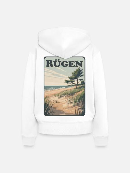 Rügen - Frauen Premium Bio Zip Hoodie - Weiß