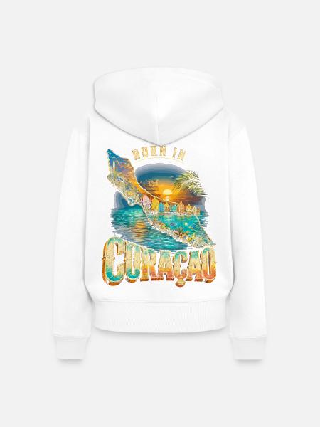 Curacao - Frauen Premium Bio Zip Hoodie - Weiß