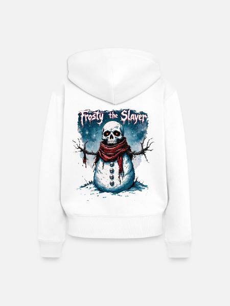 Frosty der Jägerin - Frauen Premium Bio Zip Hoodie - Weiß