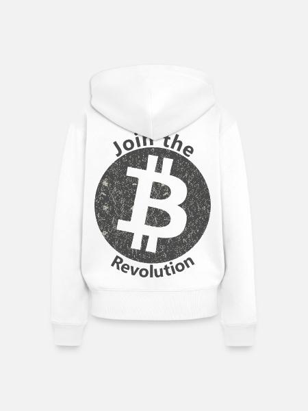 Bitcoin Revolution Kreis - Frauen Premium Bio Zip Hoodie - Weiß