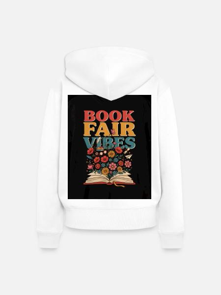 Buchmesse-Vibes - Frauen Premium Bio Zip Hoodie - Weiß