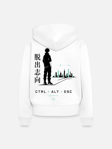 Städtische Fluchtgedanken - Frauen Premium Bio Zip Hoodie - Weiß