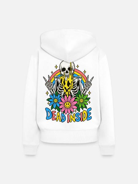 Blühendes Skelett - Frauen Premium Bio Zip Hoodie - Weiß