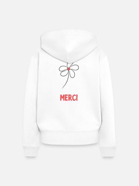 GELIEBTE. VIELEN DANK. DANKE HERRIN - Frauen Premium Bio Zip Hoodie - Weiß