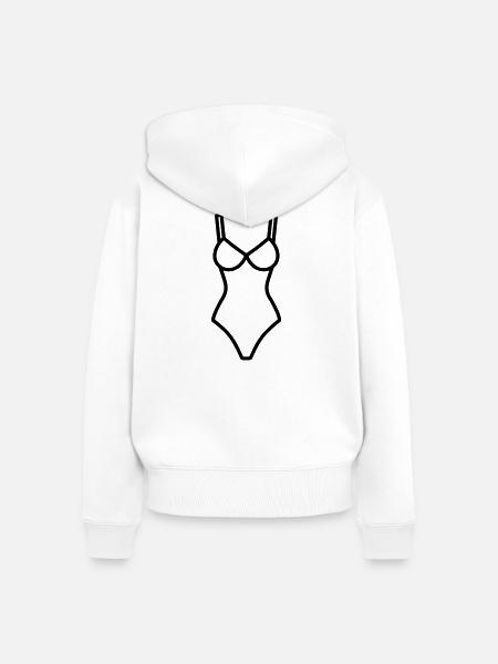 Badeanzug - Frauen Premium Bio Zip Hoodie - Weiß