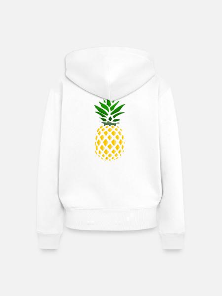 Ananas Tropenprint - Frauen Premium Bio Zip Hoodie - Weiß
