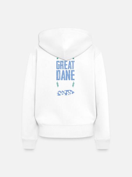 great dane hunde papa - Frauen Premium Bio Zip Hoodie - Weiß