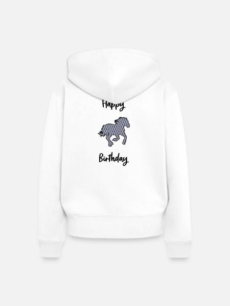 Galoppierende Pferdesilhouette - Frauen Premium Bio Zip Hoodie - Weiß