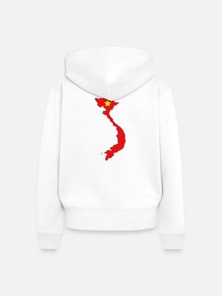 Vietnam-Karte mit Flagge - Frauen Premium Bio Zip Hoodie - Weiß