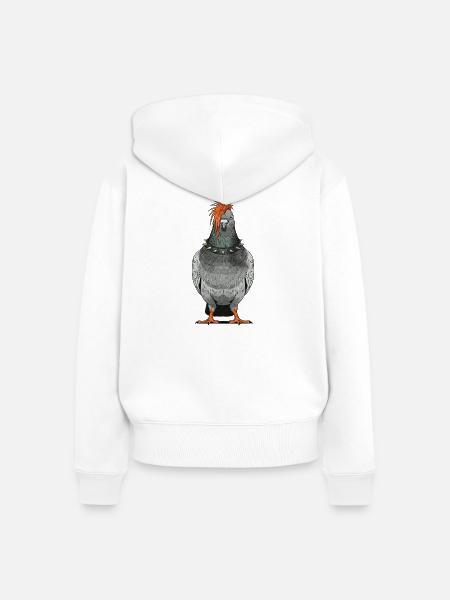 Punk Taube - Frauen Premium Bio Zip Hoodie - Weiß