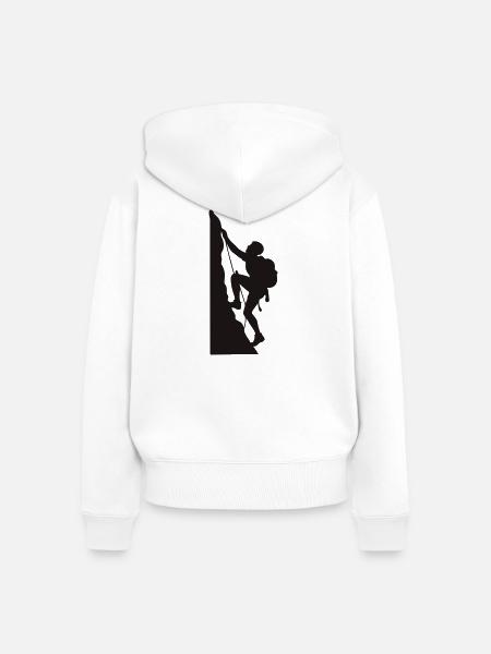 Kletterheld Silhouette - Frauen Premium Bio Zip Hoodie - Weiß