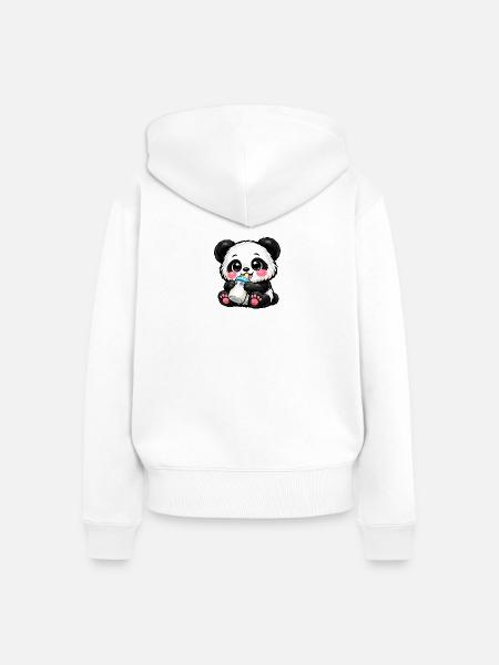 🔥 Baby Panda – Milk Mode ON 🍼🐼 - Frauen Premium Bio Zip Hoodie - Weiß