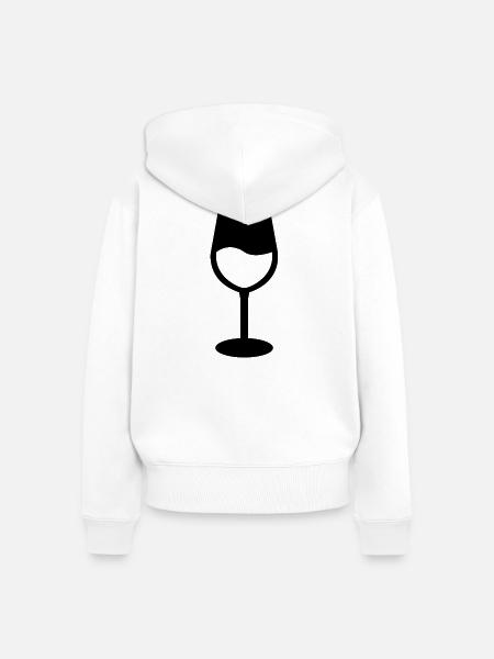 Weinglas - Frauen Premium Bio Zip Hoodie - Weiß