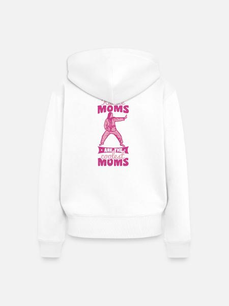 Karate Mama - Frauen Premium Bio Zip Hoodie - Weiß