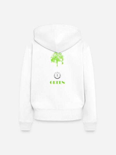 Green Power Tree Logo - Frauen Premium Bio Zip Hoodie - Weiß